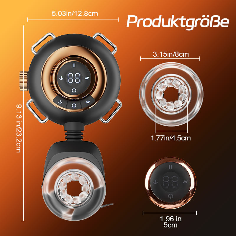 AssistPro 2.0 - 9 Vibrationen & Schwingen & Stoßen Hands-Free Hüftgurt-Strap-On Masturbator für Männ