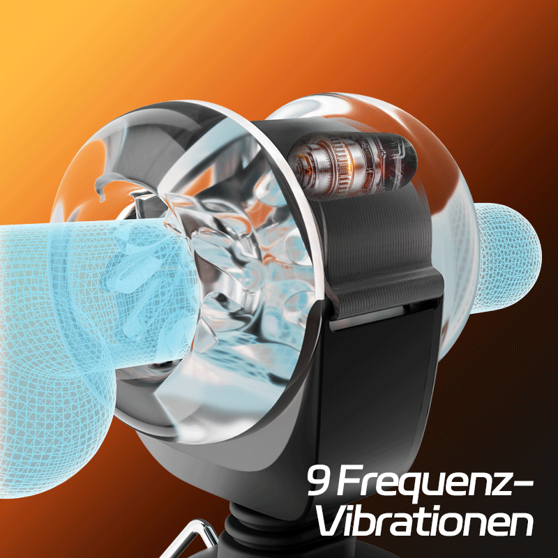 AssistPro 2.0 - 9 Vibrationen & Schwingen & Stoßen Hands-Free Hüftgurt-Strap-On Masturbator für Männ