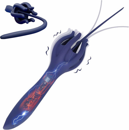2-in-1-Harnröhren- und Penis-Vibrator für Männer, Harnröhrendilatator, 30 Vibrationsmodi, Prostatastimulator, Dilatatoren, Harnröhren- und Penis-Plug, Masturbator für Männer