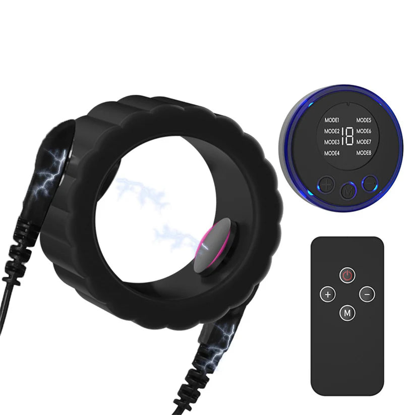 Elektrische Penisringe Elektro Schock Penis Trainer mit Host und Penis-Elektroden-Ring