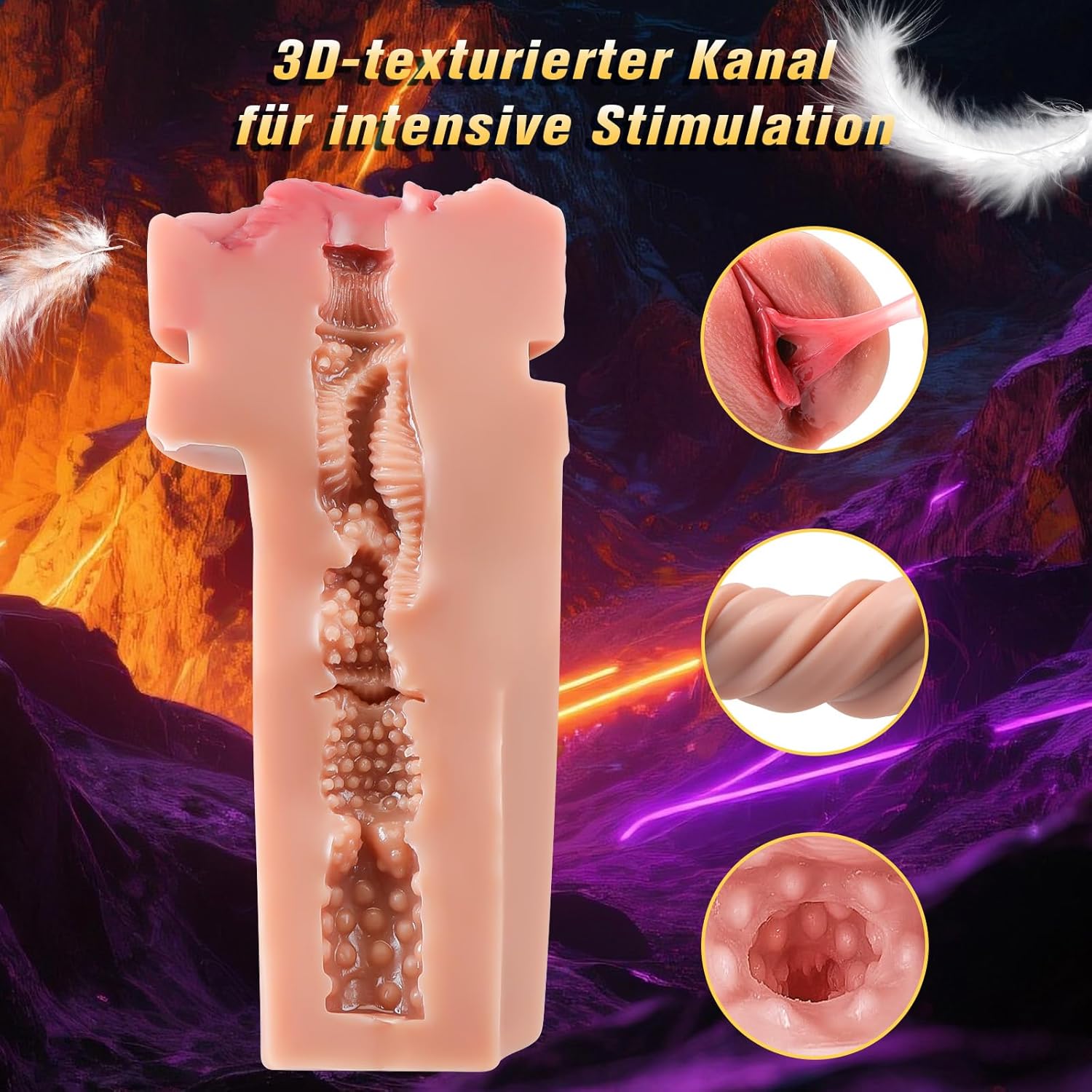 Sex Spielzeug Taschenmuschi Masturbieren für die Männer Elektrisch Solo - Sexspielzeug Masturbator Penispumpe Toyset für Man Handfrei, Sex Muschi Pussy Toys Masturbatoren mit 5 Saugen & 9 Vibrieren