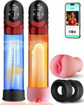 4-in-1 Penispumpe Sex Spielzeug für die Männer Masturbator, APP Manuell & Automatisch Elektrische Vakuumpumpe mit 4 Trainingsmodi & 8 Saugstufen Masturbieren für Männer, Penis Pumpe mit 6 Penisring