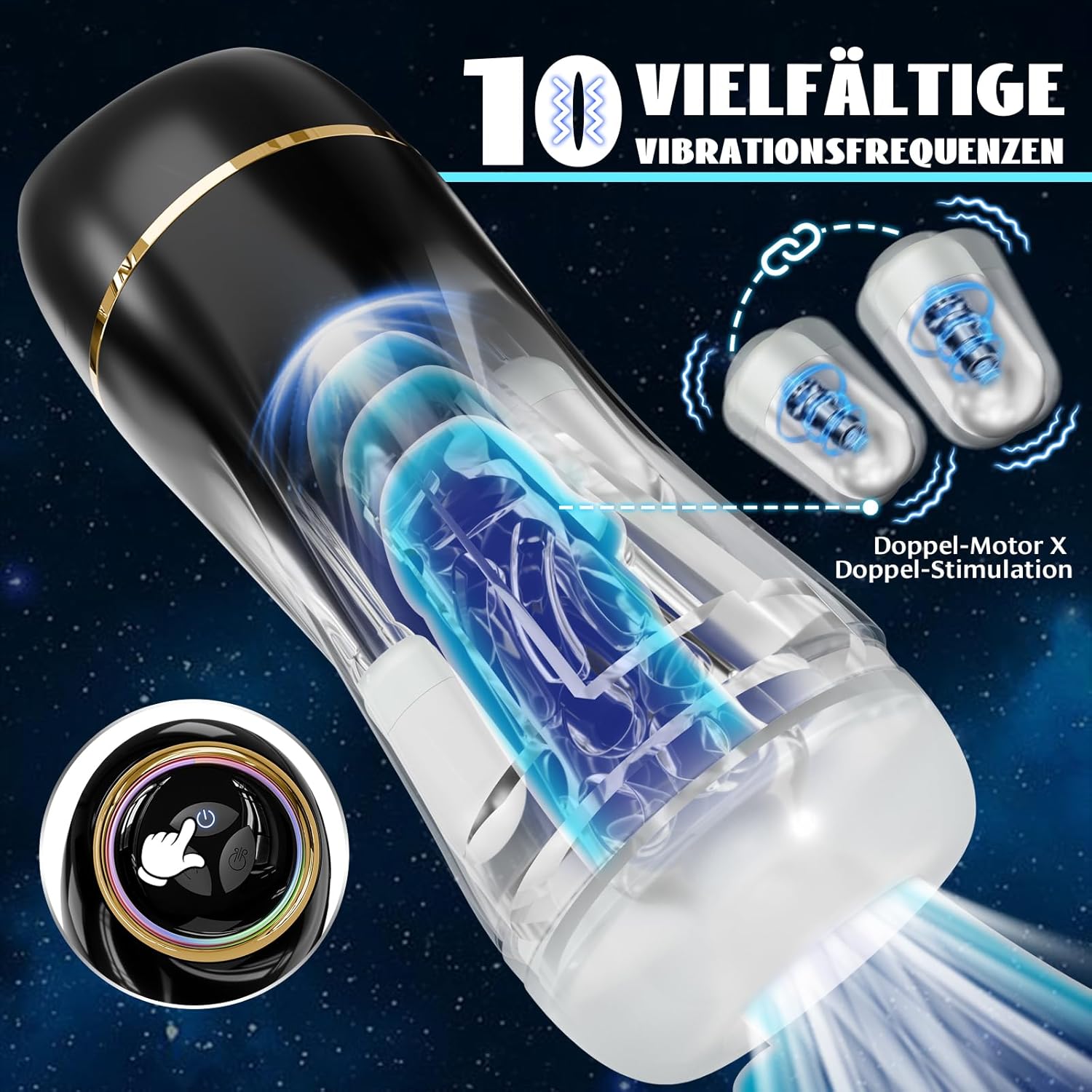 Masturbator Sex Spielzeug für die Männer mit 10 Saugmodi 10 Vibration Masturbieren für Männer, Tagnaff Upgrade Saug Penis Vibrator 3D Vibratorensets Sexspielzeug Solo Manuelle Cup-Masturbatoren