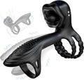 4-in-1 Penis vibrationsring mit 9 Vibrationsmodi 360° Kopfschütteln und Leckzunge 3 Ring Bondage Cockringe für männer Silikon Erotische sexspielzeug Penisring Extrem Sex Spielzeug für die Paare