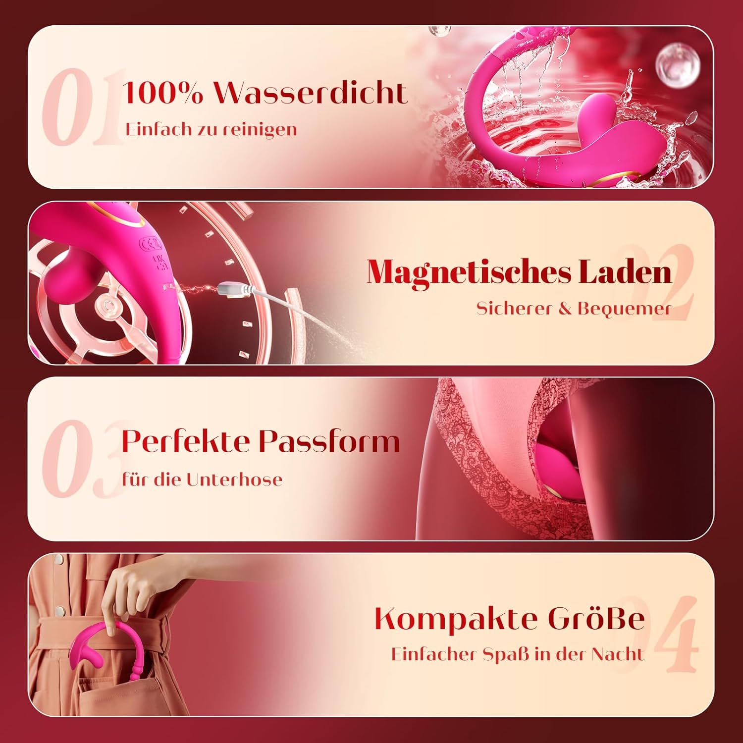 Vibration für Frauen Sex Spielzeug für die Frau Paare mit APP, 2in1 Vibrator G-Punkt Anal Klitoris Vibratorensets 10Modi, Leise Tragbarer Vibratoren Bdsms Sexspielzeug Extrem Sex Toyset für Woman Rosa