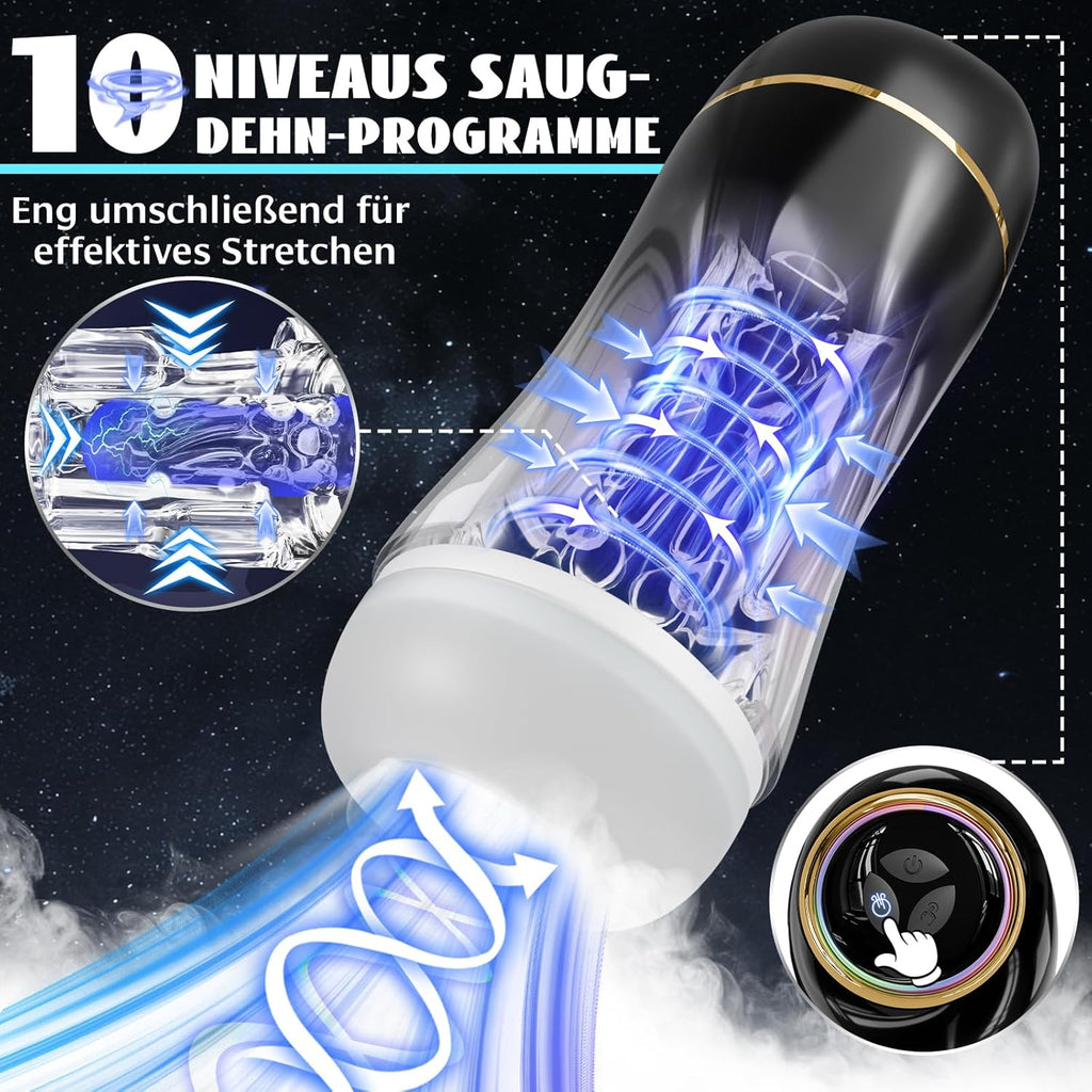 Masturbator Sex Spielzeug für die Männer mit 10 Saugmodi 10 Vibration Masturbieren für Männer, Tagnaff Upgrade Saug Penis Vibrator 3D Vibratorensets Sexspielzeug Solo Manuelle Cup-Masturbatoren